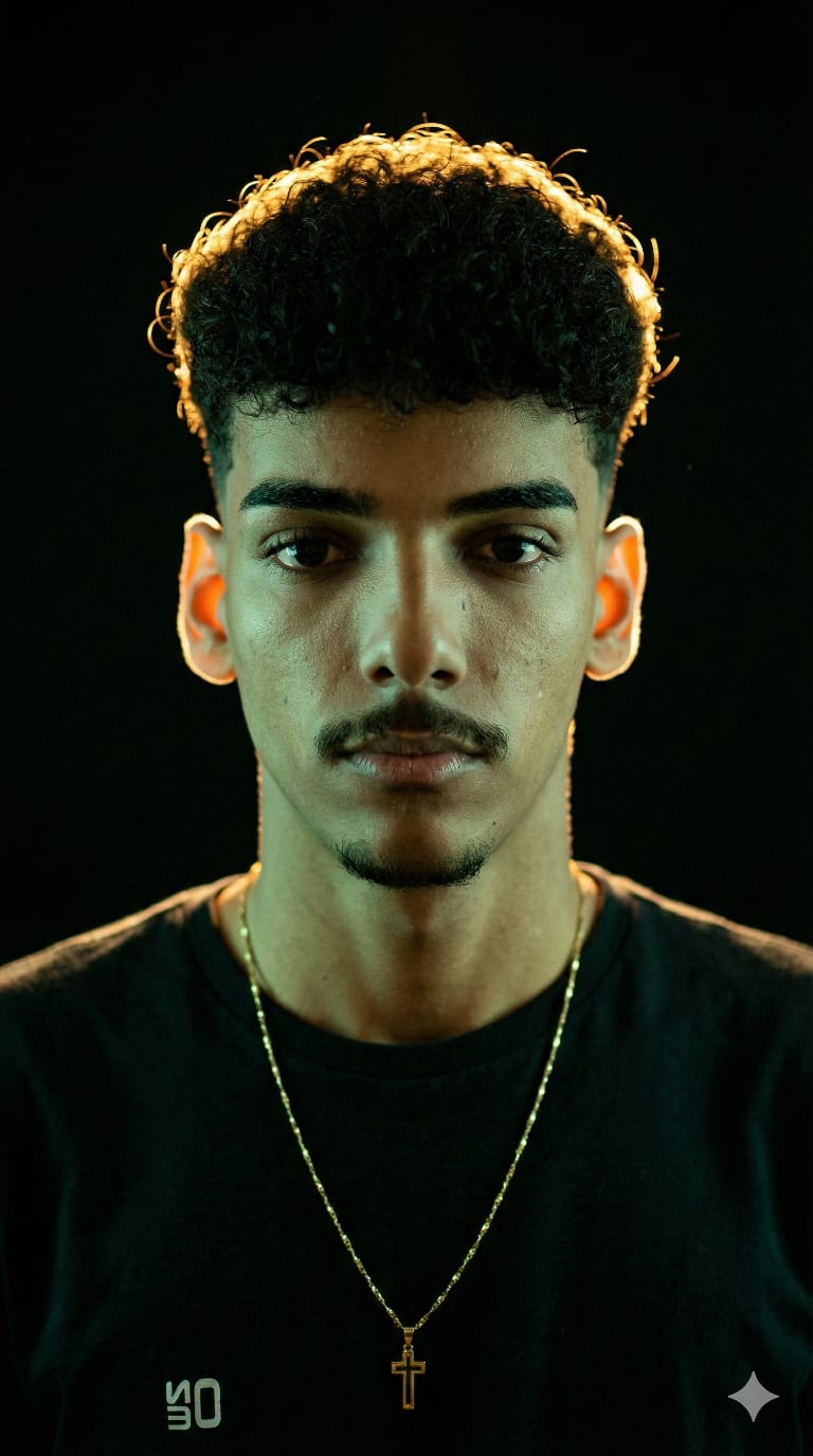 Danilo Lima em retrato com fundo escuro